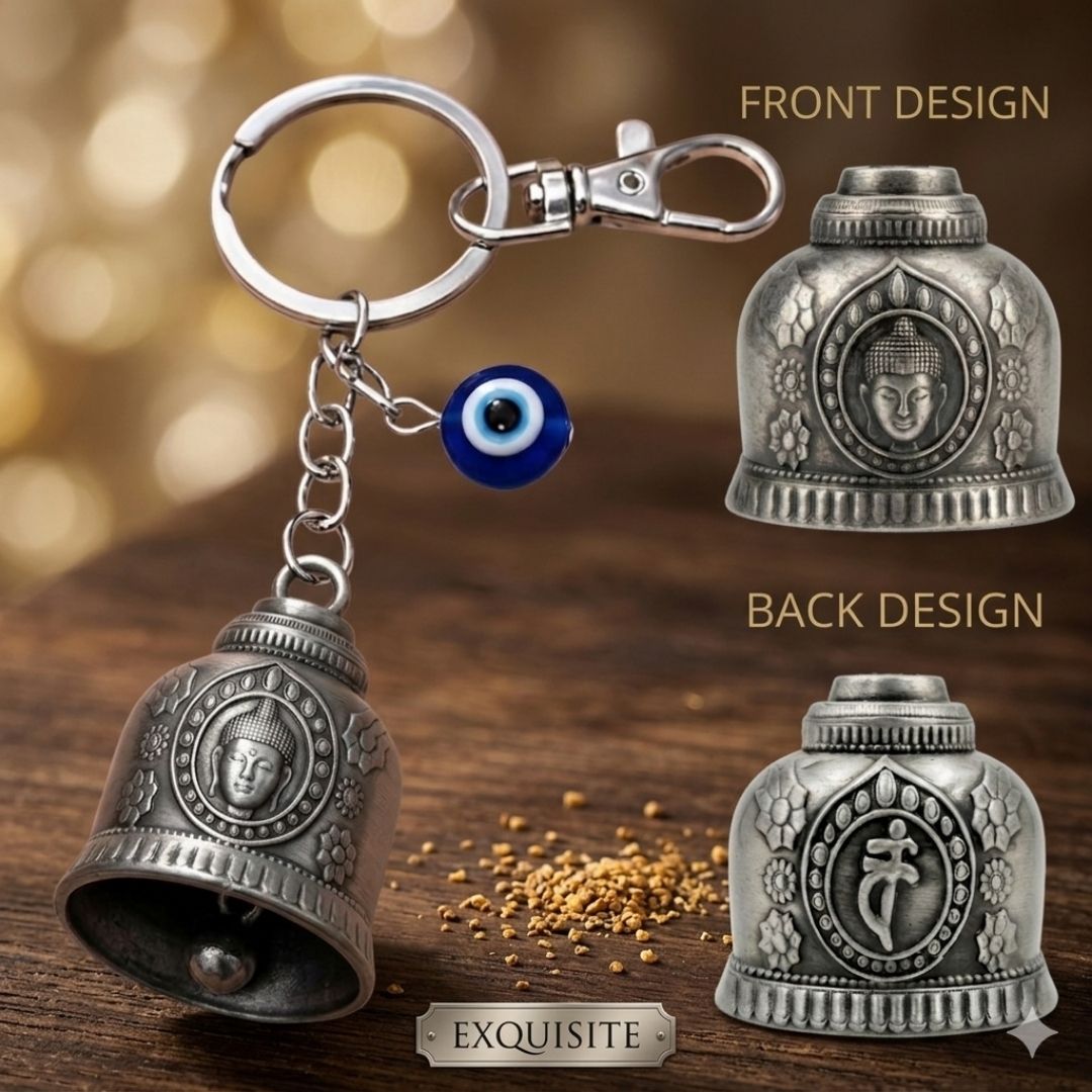 OTTAVO Guardian Bell for Motorcycle Buddhabell - Ride Safe Protection Charm (Unique Rakhi Gift for Biker Brother)