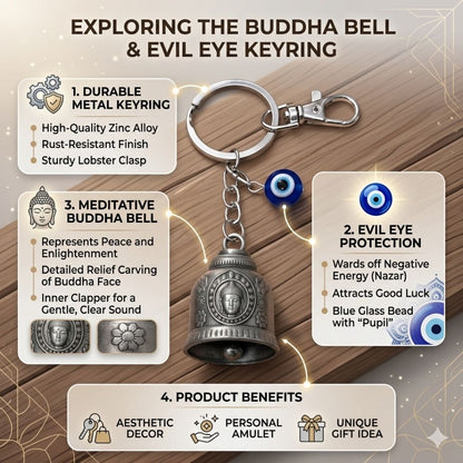 OTTAVO Guardian Bell for Motorcycle Buddhabell - Ride Safe Protection Charm (Unique Rakhi Gift for Biker Brother)