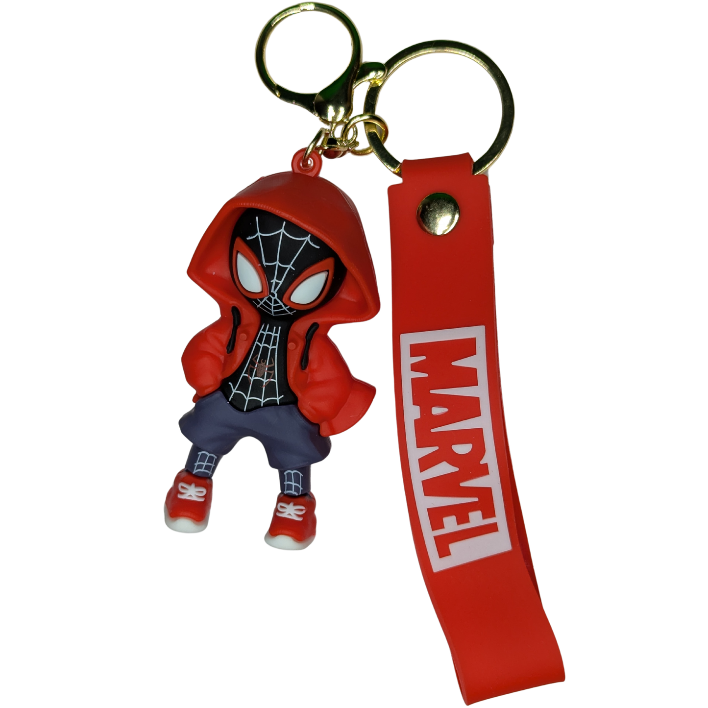 Ottavo Cute Cartoon 3D Silicone High -Quality PVC Material Keychain, Suitable for Boys and Girls(Spiderman Red Hood)