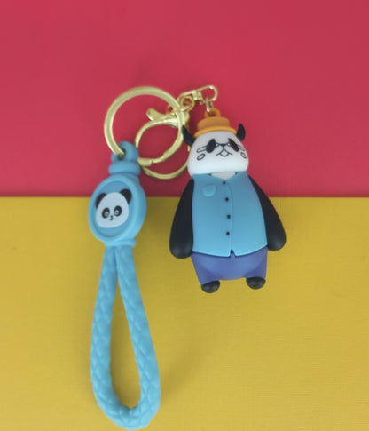Ottavo Cute Cartoon 3D Silicone High -Quality PVC Material Keychain, Suitable for Boys and Girls(Spiderman Black Hoodi dori) (Panda in new Look)