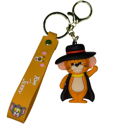 Ottavo Cute Cartoon 3D Silicone High -Quality PVC Material Keychain, Suitable for Boys and Girls(Jerry With Hat)