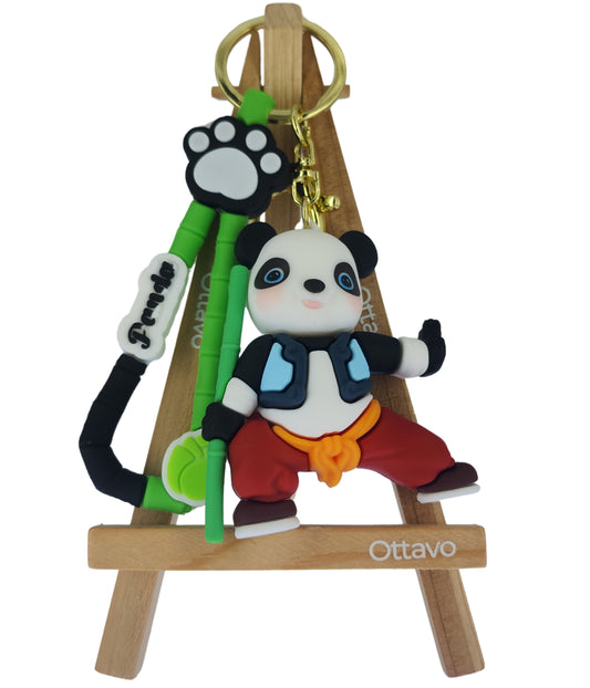 Ottavo Cute Cartoon 3D Silicone High -Quality PVC Material Keychain, Suitable for Boys and Girls(Spiderman Black Hoodi dori) (Kung Fu Panda 2)