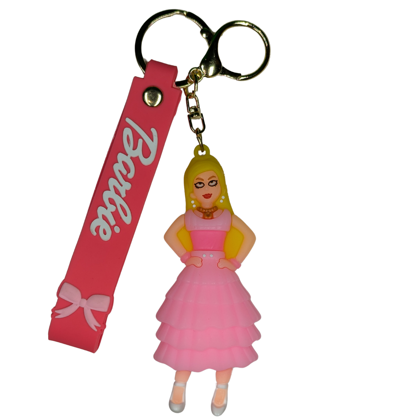 Ottavo Cute Cartoon 3D Silicone High -Quality PVC Material Keychain, Suitable for Boys and Girls(Barbie-1)