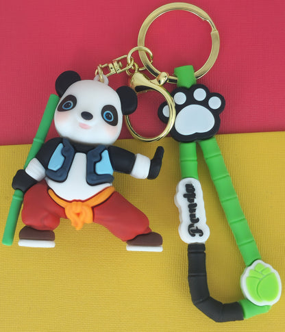 Ottavo Cute Cartoon 3D Silicone High -Quality PVC Material Keychain, Suitable for Boys and Girls(Spiderman Black Hoodi dori) (Kung Fu Panda 2)