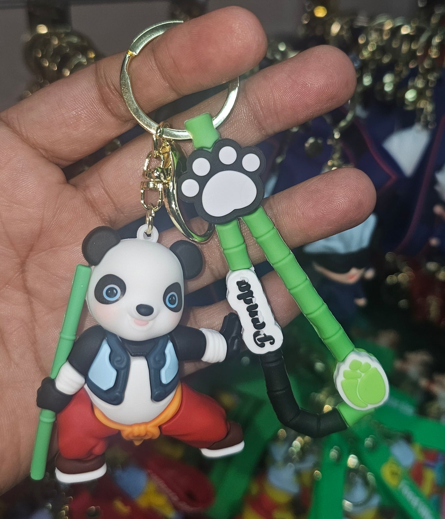 Ottavo Cute Cartoon 3D Silicone High -Quality PVC Material Keychain, Suitable for Boys and Girls(Spiderman Black Hoodi dori) (Kung Fu Panda 2)