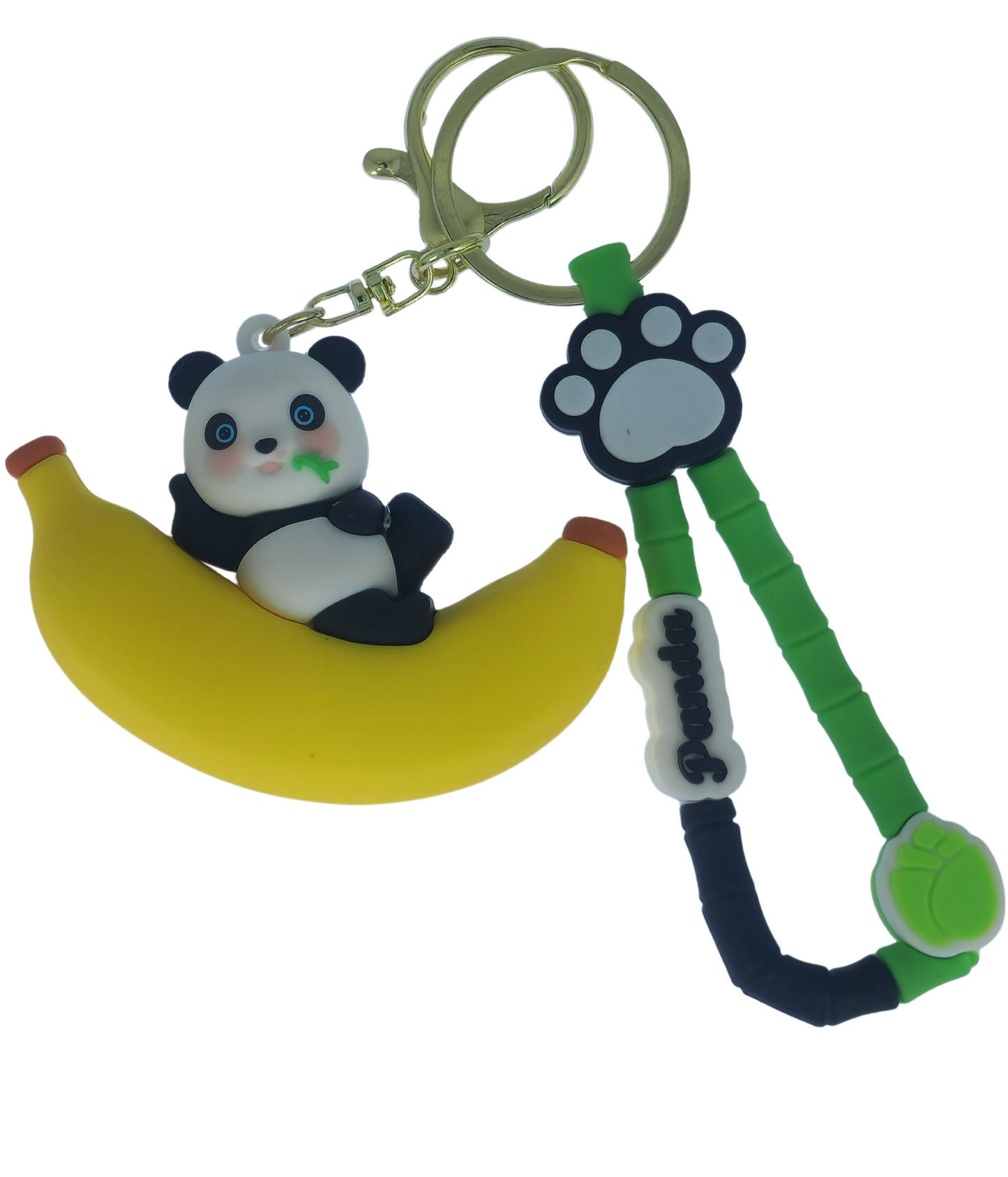 Ottavo Cute Cartoon 3D Silicone High -Quality PVC Material Keychain, Suitable for Boys and Girls(Spiderman Black Hoodi dori) (Panda on Banana)
