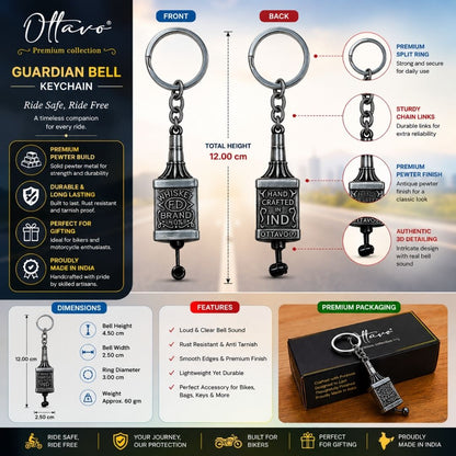 OTTAVO Guardian Bell for Motorcycle Bottle Shape - Ride Safe Protection Charm (Unique Rakhi Gift for Biker Brother) (Copy)