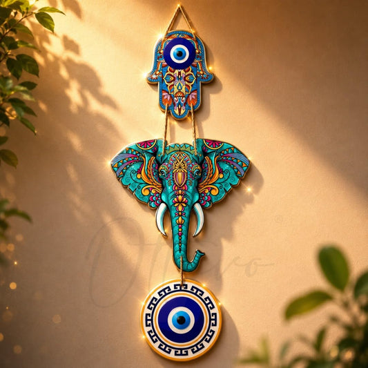 OTTAVO Designer Wooden Wall Hanging for Luck Properity for Home Decoration