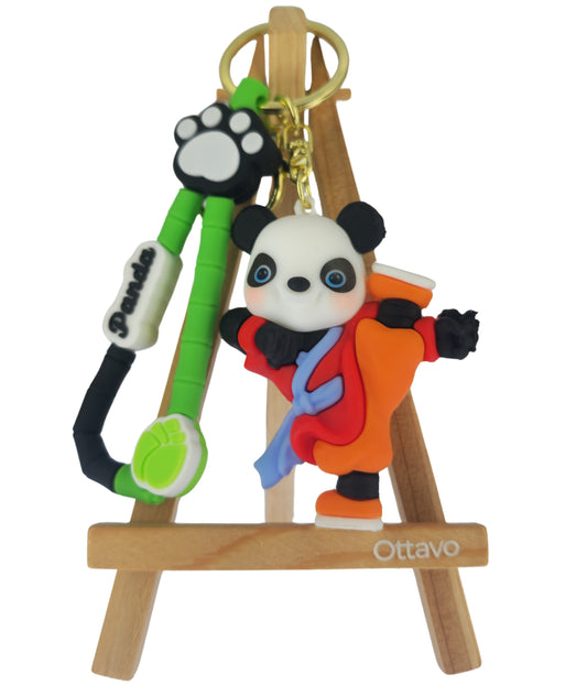 Ottavo Cute Cartoon 3D Silicone High -Quality PVC Material Keychain, Suitable for Boys and Girls(Spiderman Black Hoodi dori) (Kung Fu Panda 3)