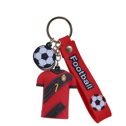 Ottavo Cute Cartoon 3D Silicone High -Quality PVC Material Keychain, Suitable for Boys and Girls(Football Player De Brutne)