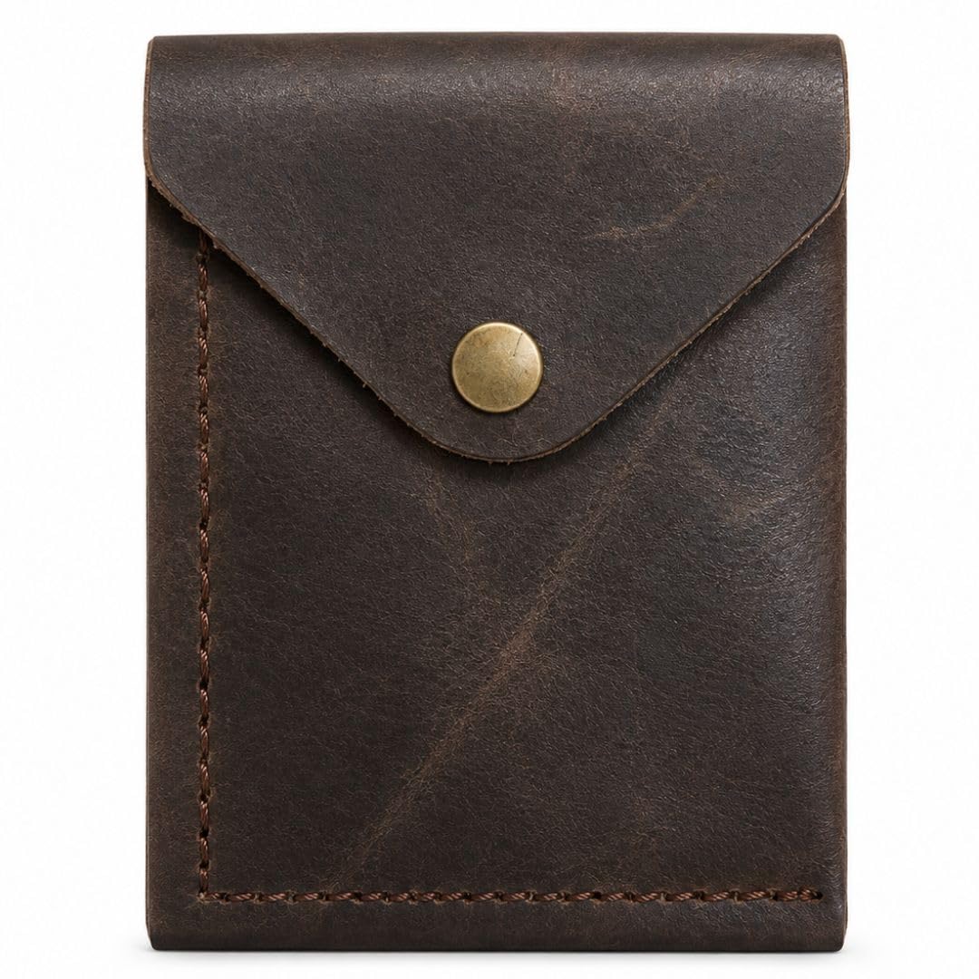 OTTAVO Full Grain Leather Vertical Slim Wallet for Men