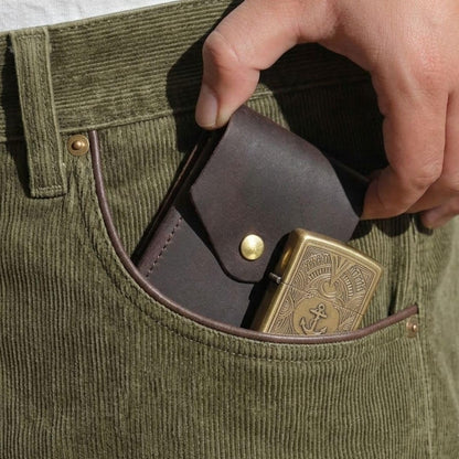 OTTAVO Full Grain Leather Vertical Slim Wallet for Men