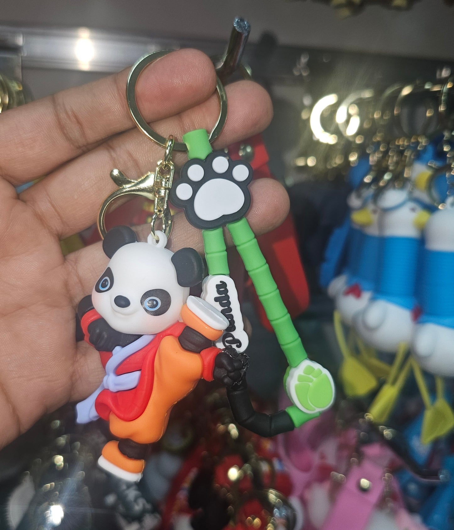 Ottavo Cute Cartoon 3D Silicone High -Quality PVC Material Keychain, Suitable for Boys and Girls(Spiderman Black Hoodi dori) (Kung Fu Panda 3)