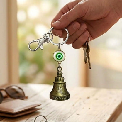 OTTAVO Guardian Bell Keychain with Evil Eye | Laser Engrave Wooden Gift Box