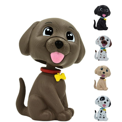 OTTAVO Dog Bobblehead, Dashboard Spring Doll Decoration, Cute Wobble Head Showpiece for Car, Office, Study Table, Black (Brown)