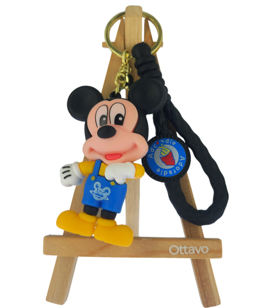 Ottavo Cute Cartoon 3D Silicone High -Quality PVC Material Keychain, Suitable for Boys and Girls(Spiderman Black Hoodi dori) (Mickey)