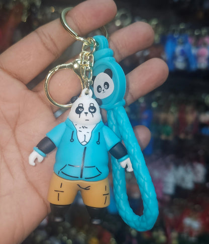 Ottavo Cute Cartoon 3D Silicone High -Quality PVC Material Keychain, Suitable for Boys and Girls(Spiderman Black Hoodi dori) (Panda in new Look 1)