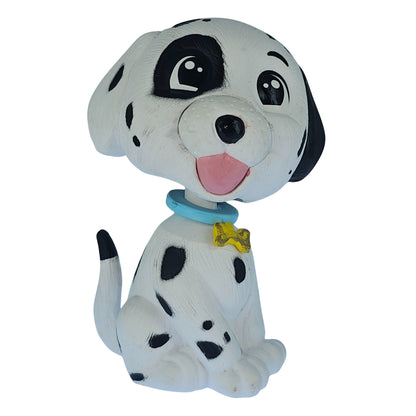 OTTAVO Dog Bobblehead, Dashboard Spring Doll Decoration, Cute Wobble Head Showpiece for Car, Office, Study Table, Black (Black and White)