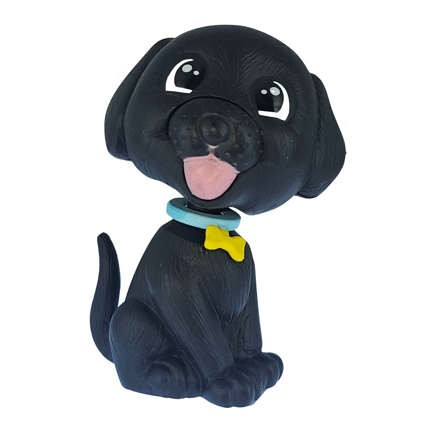 OTTAVO Dog Bobblehead, Dashboard Spring Doll Decoration, Cute Wobble Head Showpiece for Car, Office, Study Table, Black (Black)