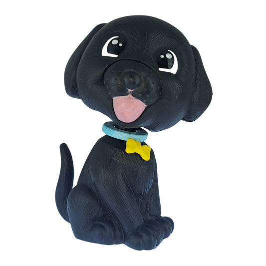 OTTAVO Dog Bobblehead, Dashboard Spring Doll Decoration, Cute Wobble Head Showpiece for Car, Office, Study Table, Black (Black)