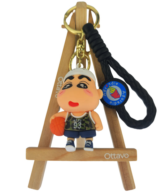 Ottavo Cute Cartoon 3D Silicone High -Quality PVC Material Keychain, Suitable for Boys and Girls(Spiderman Black Hoodi dori) (Sinchan Dori 2)