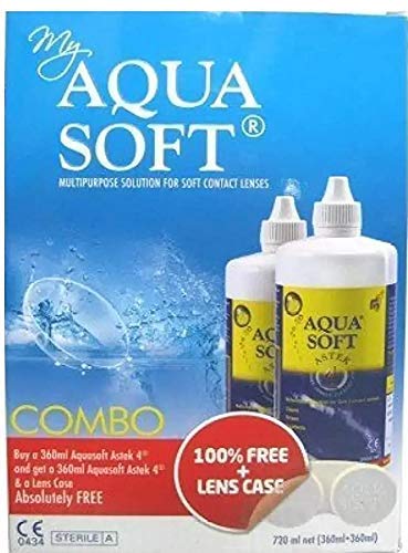 Aquasoft Multipurpose Solution For Soft Contact Lenses Combo Pack (360ml+360ml)