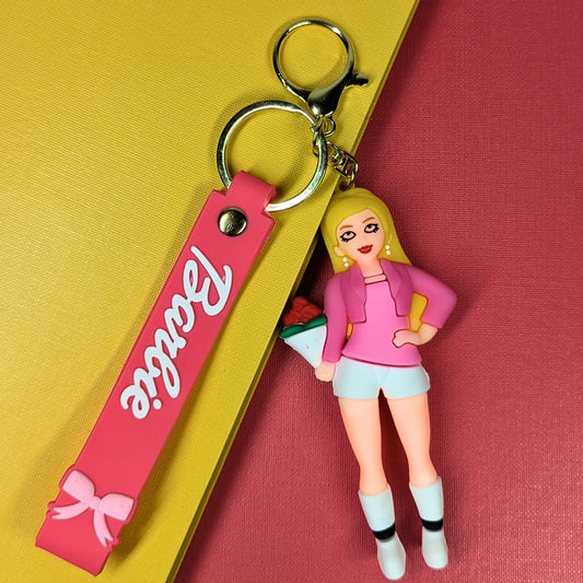 Ottavo Cute Cartoon 3D Silicone High -Quality PVC Material Keychain, Suitable for Boys and Girls(Barbie-2)