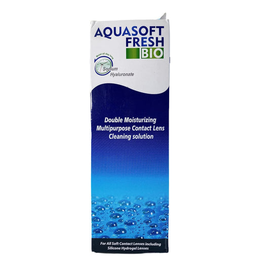 Aquasoft Fresh Bio Double Moisturizing Multipurpose Contact Lens Cleaning Solution (360ml)