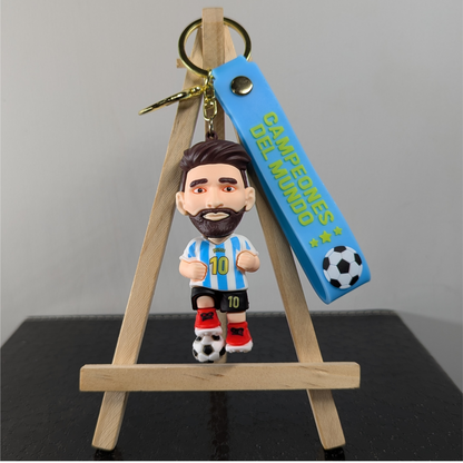 Ottavo Cute Cartoon 3D Silicone High -Quality PVC Material Keychain, Suitable for Boys and Girls(Messi)