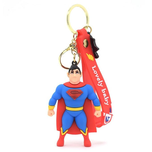 Ottavo Cute Cartoon 3D Silicone High -Quality PVC Material Keychain, Suitable for Boys and Girls(Superman)