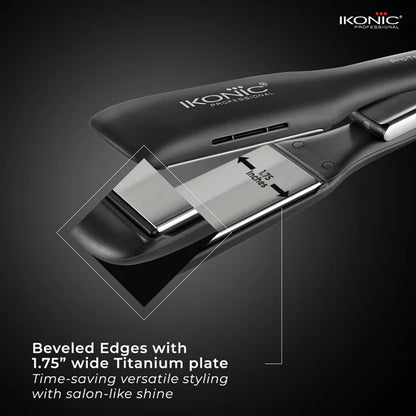 Ikonic Pro Titanium Shine 2.00 Hair Straightener Black with AI Technology