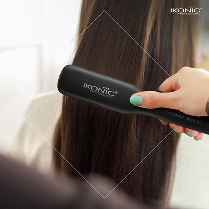 Ikonic Pro Titanium Shine 2.00 Hair Straightener Black with AI Technology