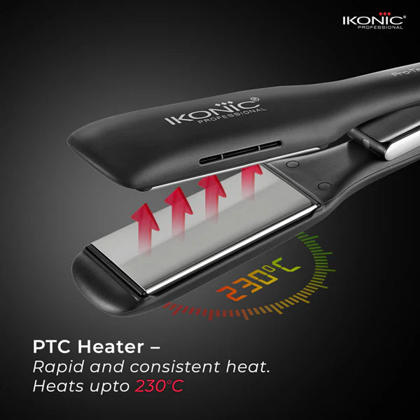 Ikonic Pro Titanium Shine 2.00 Hair Straightener Black with AI Technology