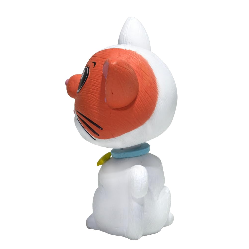 OTTAVO Cat Bobblehead, Dashboard Spring Doll Decoration, Cute Wobble Head Showpiece for Car, Office, Study Table, Black (White and Orange)