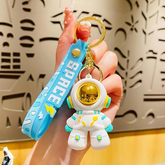 Ottavo Cute Cartoon 3D Silicone High -Quality PVC Material Keychain, Suitable for Boys and Girls(Spaceman Skyblue)