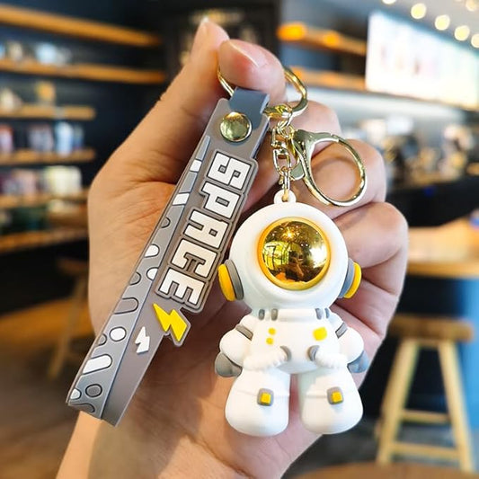 Ottavo Cute Cartoon 3D Silicone High -Quality PVC Material Keychain, Suitable for Boys and Girls(Spaceman Gray)