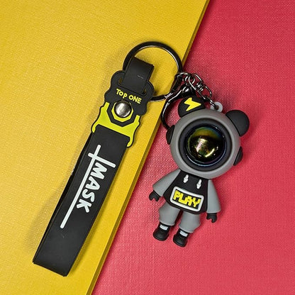 Ottavo Cute Cartoon 3D Silicone High -Quality PVC Material Keychain, Suitable for Boys and Girls(Astronaut Gray)