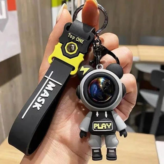 Ottavo Cute Cartoon 3D Silicone High -Quality PVC Material Keychain, Suitable for Boys and Girls(Astronaut Gray)