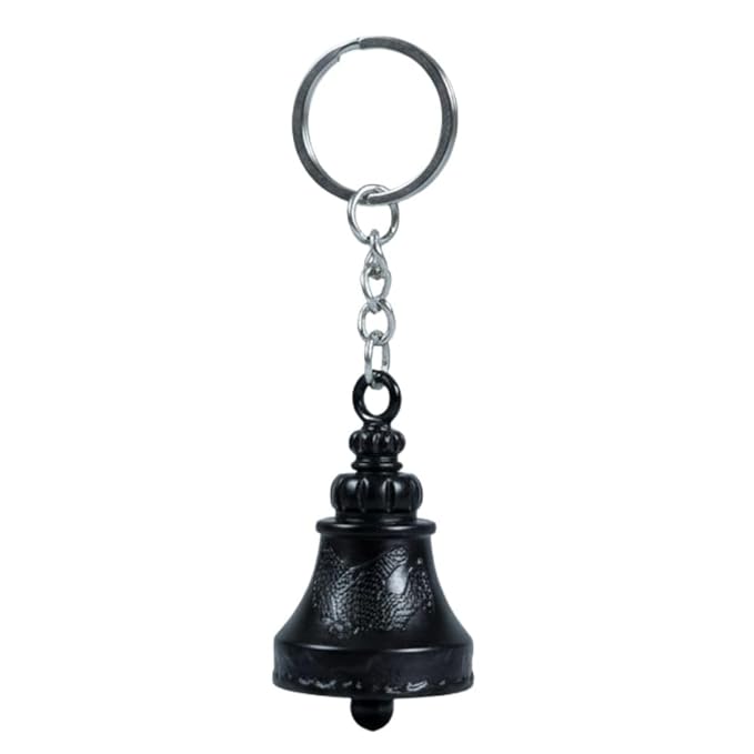OTTAVO Guardian Bell Keychain, Premium Mat Black, Tibetan Style, 5 cm Height, Good Luck Charm(Premium Mat Black)