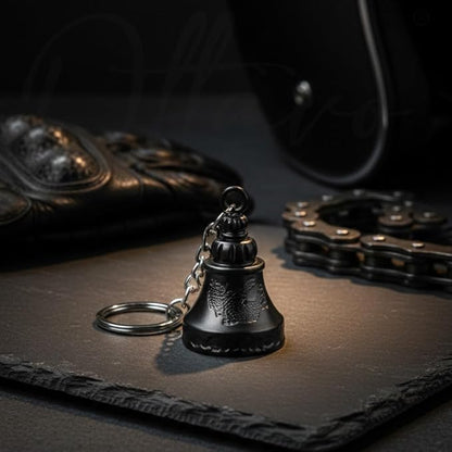 OTTAVO Guardian Bell Keychain, Premium Mat Black, Tibetan Style, 5 cm Height, Good Luck Charm(Premium Mat Black)