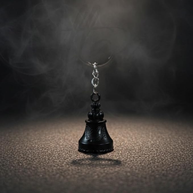 OTTAVO Guardian Bell Keychain, Premium Mat Black, Tibetan Style, 5 cm Height, Good Luck Charm(Premium Mat Black)