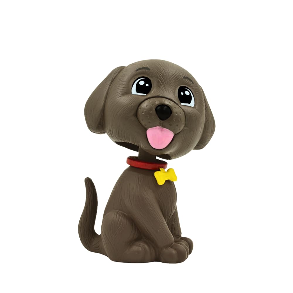OTTAVO Dog Bobblehead, Dashboard Spring Doll Decoration, Cute Wobble Head Showpiece for Car, Office, Study Table, Black (Brown)