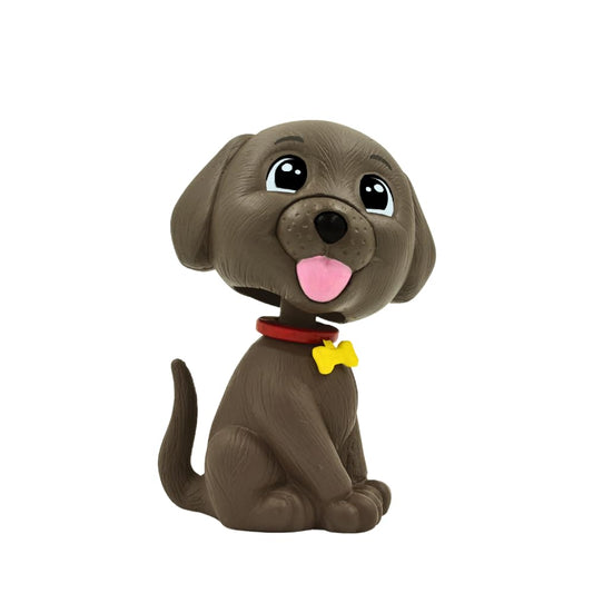 OTTAVO Dog Bobblehead, Dashboard Spring Doll Decoration, Cute Wobble Head Showpiece for Car, Office, Study Table, Black (Brown)
