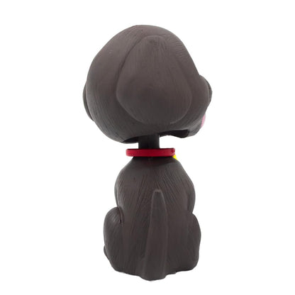 OTTAVO Dog Bobblehead, Dashboard Spring Doll Decoration, Cute Wobble Head Showpiece for Car, Office, Study Table, Black (Brown)