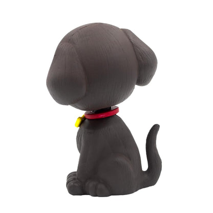 OTTAVO Dog Bobblehead, Dashboard Spring Doll Decoration, Cute Wobble Head Showpiece for Car, Office, Study Table, Black (Brown)