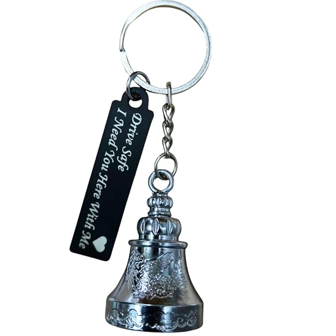 OTTAVO Guardian Bell Keychain, Shine Crom with Drive safe, Tibetan Style, 5 cm Height, Good Luck Charm(Shine Crom with Drive Safe)