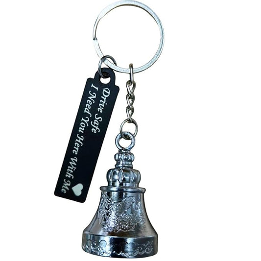 OTTAVO Guardian Bell Keychain, Shine Crom with Drive safe, Tibetan Style, 5 cm Height, Good Luck Charm(Shine Crom with Drive Safe)