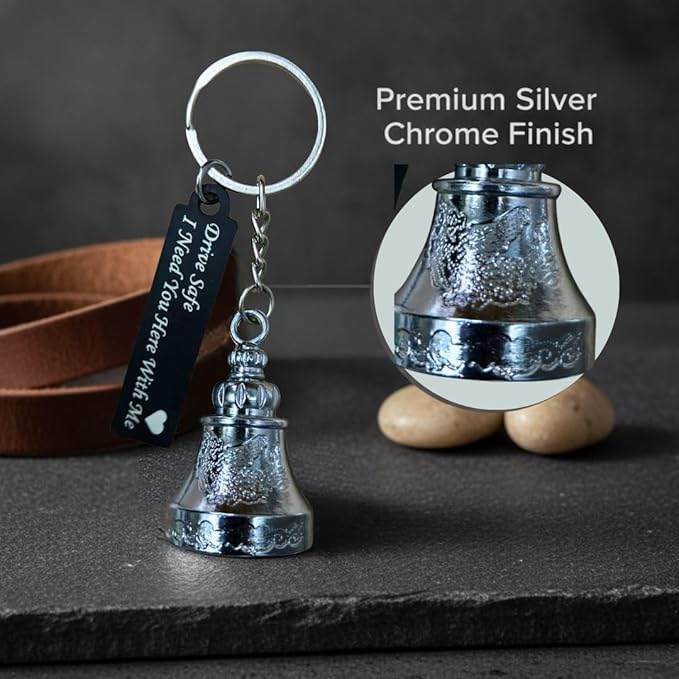 OTTAVO Guardian Bell Keychain, Shine Crom with Drive safe, Tibetan Style, 5 cm Height, Good Luck Charm(Shine Crom with Drive Safe)