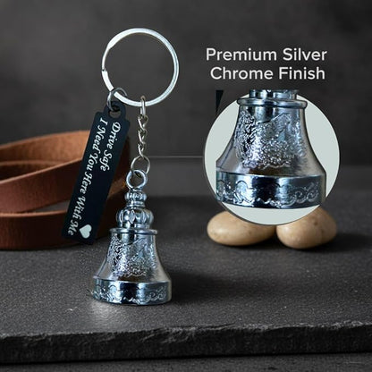 OTTAVO Guardian Bell Keychain, Shine Crom with Drive safe, Tibetan Style, 5 cm Height, Good Luck Charm(Shine Crom with Drive Safe)