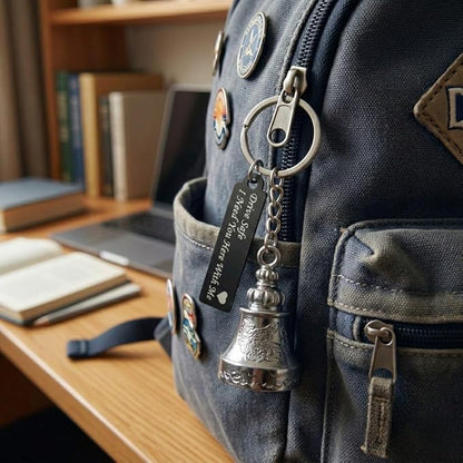 OTTAVO Guardian Bell Keychain, Shine Crom with Drive safe, Tibetan Style, 5 cm Height, Good Luck Charm(Shine Crom with Drive Safe)